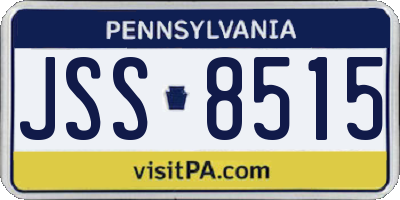PA license plate JSS8515