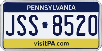 PA license plate JSS8520