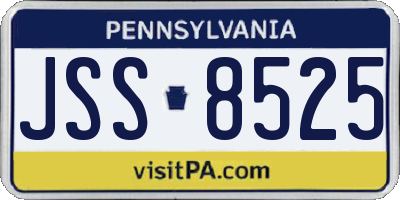 PA license plate JSS8525
