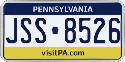PA license plate JSS8526