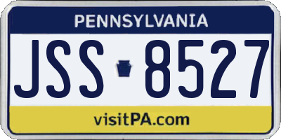 PA license plate JSS8527