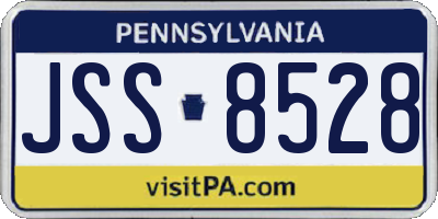 PA license plate JSS8528