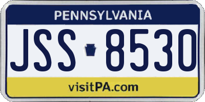 PA license plate JSS8530