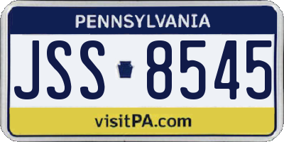 PA license plate JSS8545