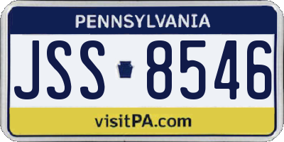 PA license plate JSS8546