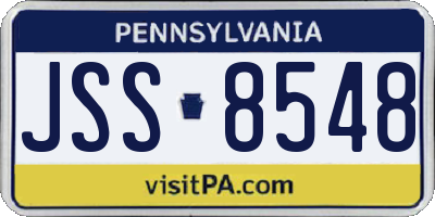 PA license plate JSS8548
