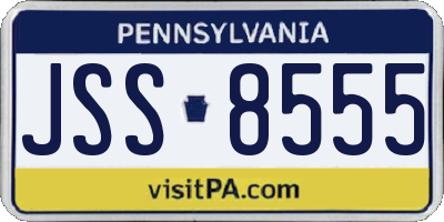 PA license plate JSS8555