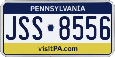 PA license plate JSS8556