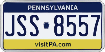 PA license plate JSS8557