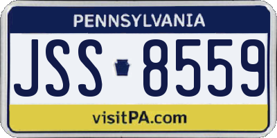 PA license plate JSS8559