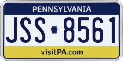 PA license plate JSS8561
