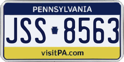 PA license plate JSS8563