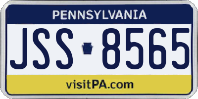 PA license plate JSS8565