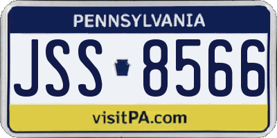 PA license plate JSS8566