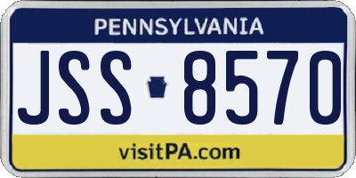 PA license plate JSS8570