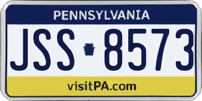 PA license plate JSS8573