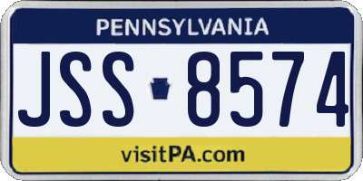 PA license plate JSS8574