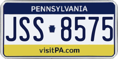 PA license plate JSS8575