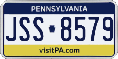 PA license plate JSS8579