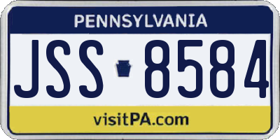 PA license plate JSS8584