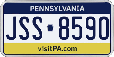 PA license plate JSS8590