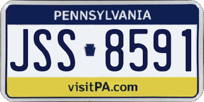 PA license plate JSS8591