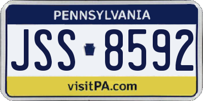 PA license plate JSS8592