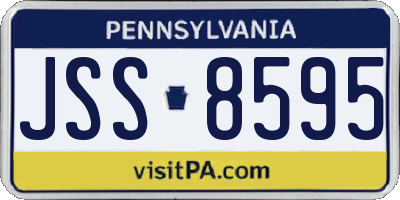 PA license plate JSS8595