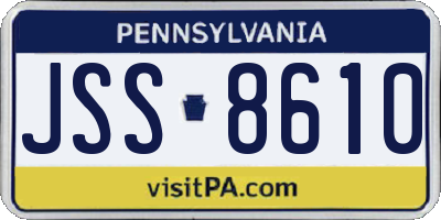 PA license plate JSS8610