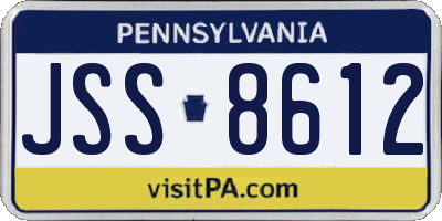 PA license plate JSS8612