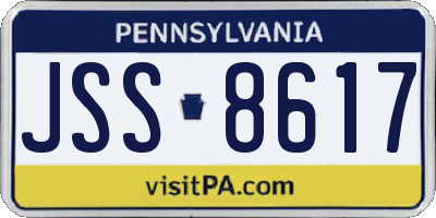 PA license plate JSS8617