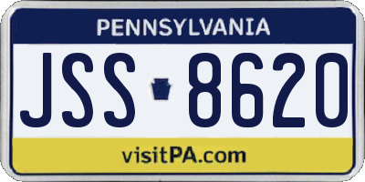 PA license plate JSS8620