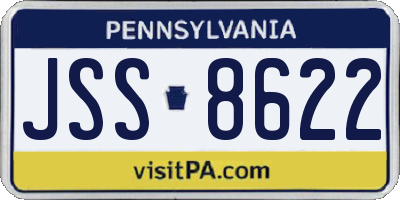 PA license plate JSS8622