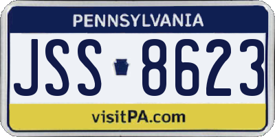 PA license plate JSS8623