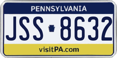 PA license plate JSS8632