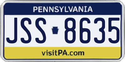 PA license plate JSS8635