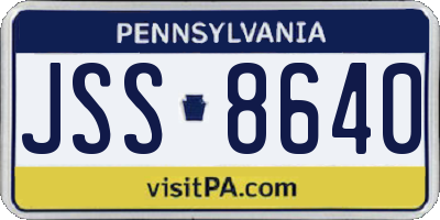 PA license plate JSS8640