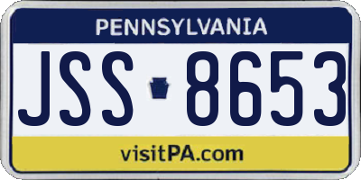 PA license plate JSS8653