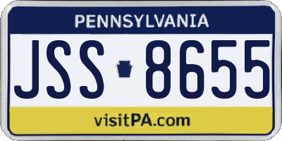 PA license plate JSS8655