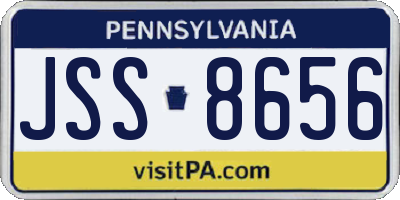 PA license plate JSS8656
