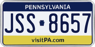 PA license plate JSS8657