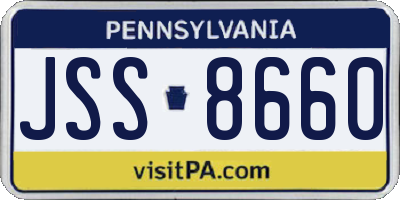 PA license plate JSS8660