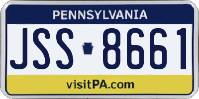 PA license plate JSS8661