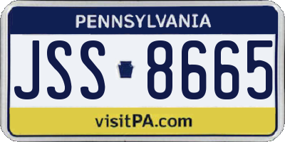 PA license plate JSS8665