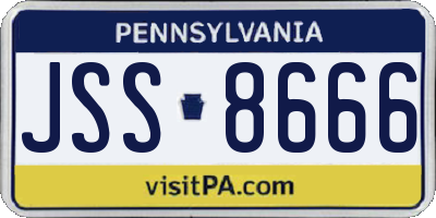 PA license plate JSS8666