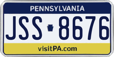 PA license plate JSS8676