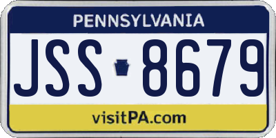 PA license plate JSS8679