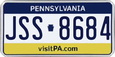 PA license plate JSS8684