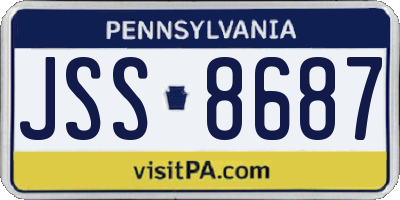 PA license plate JSS8687