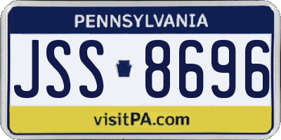 PA license plate JSS8696